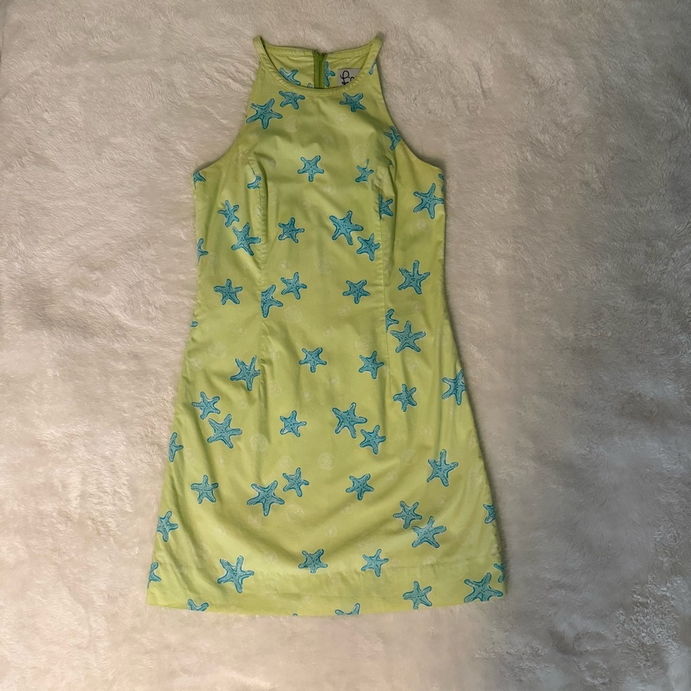 Vintage Lilly Pulitzer Shift Dress White Label Starfish Print